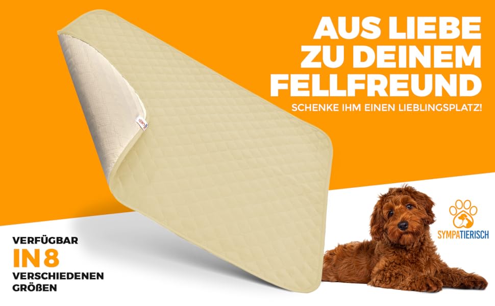 Водонепроникний коврик для собак SympaTierisch - захист дивану та ліжка - великий розмір (175 x 75 см) - бежевий - легко прати