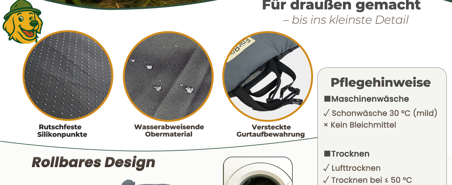 Водонепроникний килимок для собак 110x68 см – килимок для авто, подорожей та активного відпочинку (сірий)