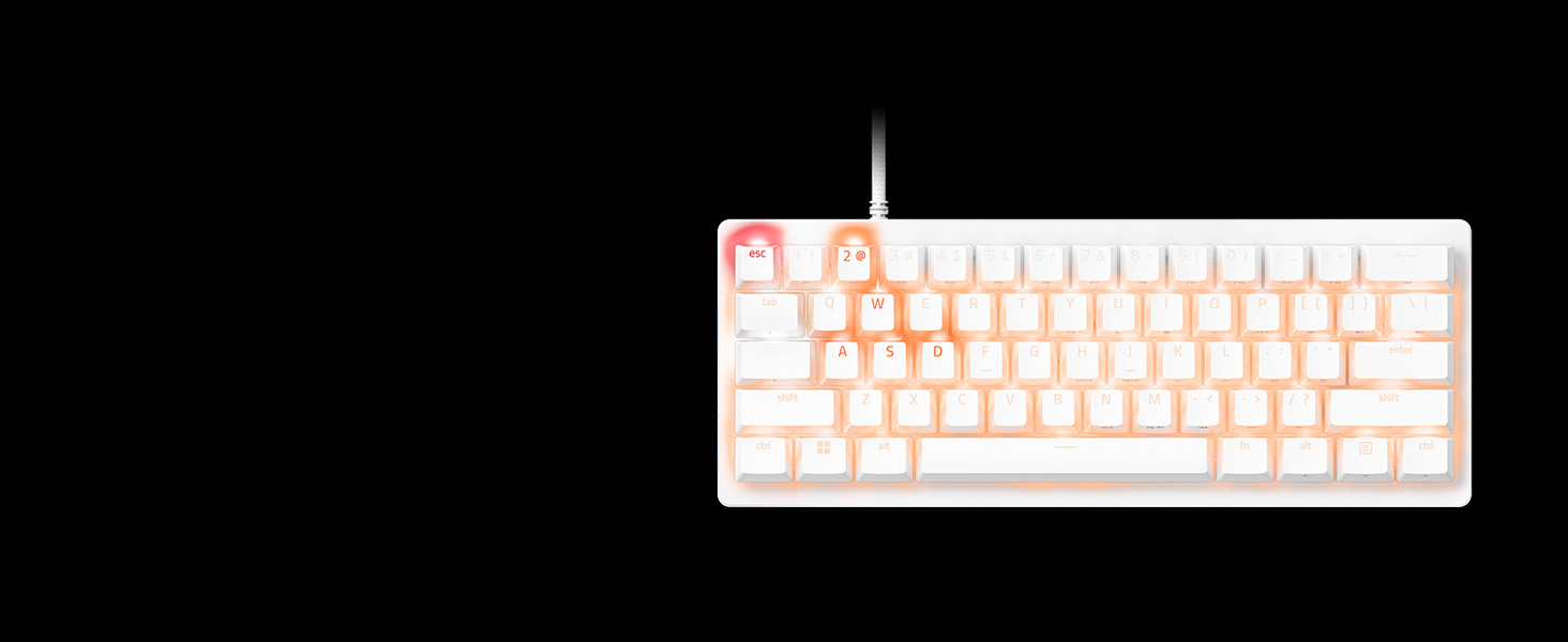 Клавіатура Razer Huntsman V3 Pro Mini - 60% з Red Switch (Аналоговий оптичний перемикач, PBT-клавіші, USB-C, QWERTY US)