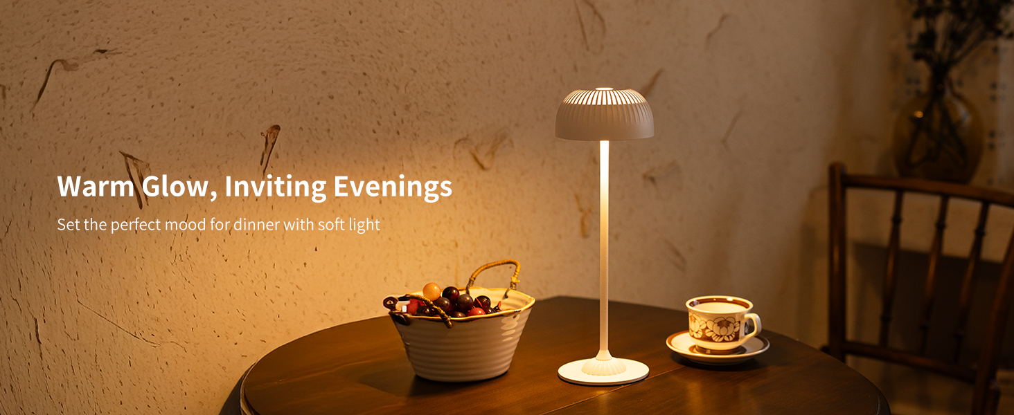 Світлодіодна настільна лампа бездротова LED для вулиці та дому, диммована, з акумулятором 5200mAh, водонепроникна IP54, чорна (D-біла)