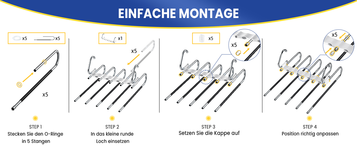 Фальшбугель для штанів DAMITA - 2 шт. (білий) - фальшбугель, органайзер для шафи, штани, джинси, спідниці, шарфи, для жінок та чоловіків