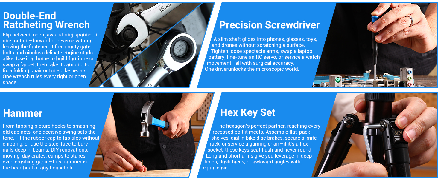 Набір акумуляторної дрилі DEKO 12V: 238 штук у кейсі. Акумуляторна дриль-шуруповерт для дому, рукоділля та ремонту. Комплект інструментів (блакитний)