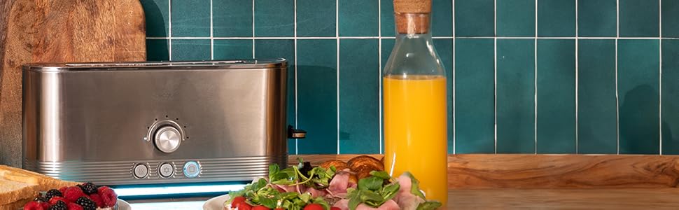 Тостер Cecotec Shine&Toast Extra з нержавіючої сталі, 1050W, 2 тости, широкі слоти 3,8 см, 7 рівнів підсмажування, світловий індикатор