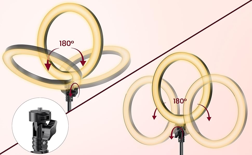 LED кільцева лампа 25 см з штативом 155 см та тримачем для телефону, регульована яскравість, для YouTube, відеозйомки, селфі, стрімінгу, макіяжу та фотографії