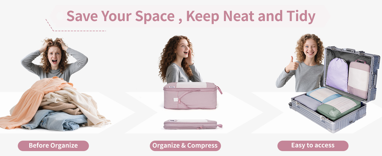 Набір органайзерів для валізи Narwey (5 шт.) - компресійні куби для подорожей, аксесуари для валізи