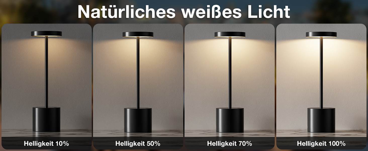 LED настільна лампа бездротова, акумуляторна, торшера з сенсорним керуванням, диммування, 3 колірні температури, регулювання яскравості, для спальні, кафе, чорного кольору, 1 шт.