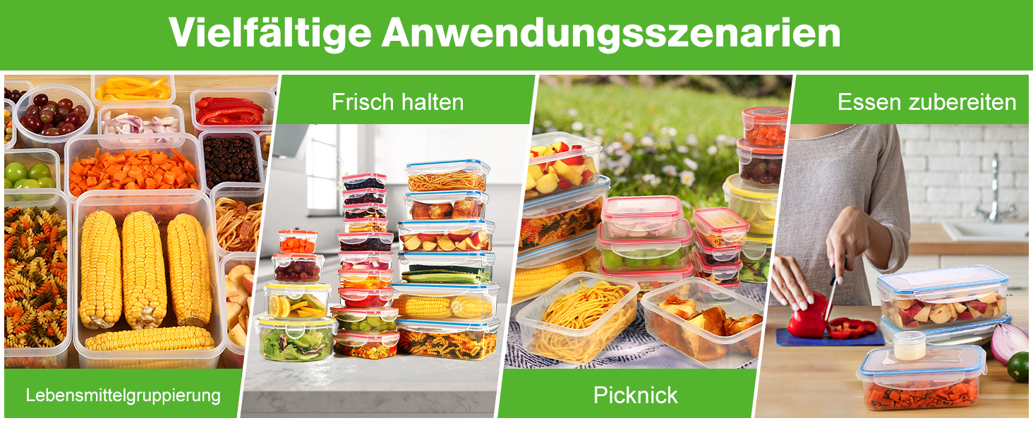 Набір контейнерів для зберігання їжі YASHE 50 шт. з кришками, BPA-Free, для кухні