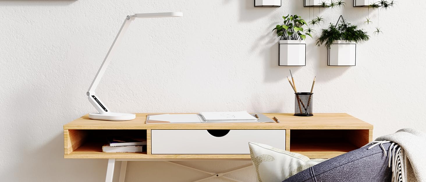 Торгова лампа JKSWT для догляду за очима, з регулюванням яскравості, 5 кольорових режимів, 72 LED, USB-порт для зарядки, сенсорне керування, функція пам'яті, офісна лампа