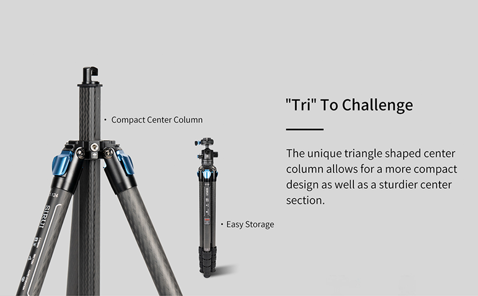 Штатив SIRUI ST-125+ST-10X з відеоголовою для панорамної зйомки, карбонове, для DSLR, 4 секції, 166см, 3кг