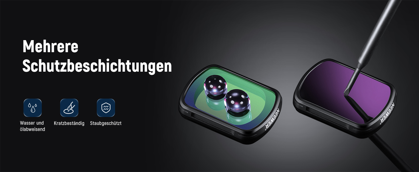 Набір фільтрів NEEWER ND та Black Diffusion для DJI Osmo Pocket 3: 4 шт. (ND16, ND64, ND256) + ефектний фільтр, аксесуари для об'єктива, оптичне скло HD