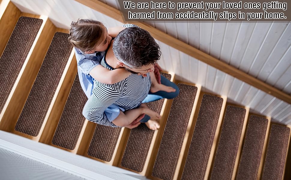 Килимок на сходи ToStair, 76x20 см (15 шт.) Антиковзка підкладка для сходів, захист для дерев'яних ступенів, килимки для дому для дітей, літніх людей та собак, чорний