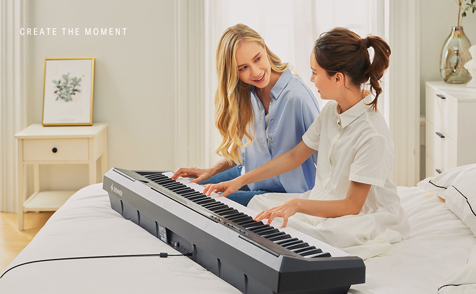 Електронне піаніно Donner DEP-10S: 88 клавіш, напівзважені, для початківців, з підставкою та педаллю