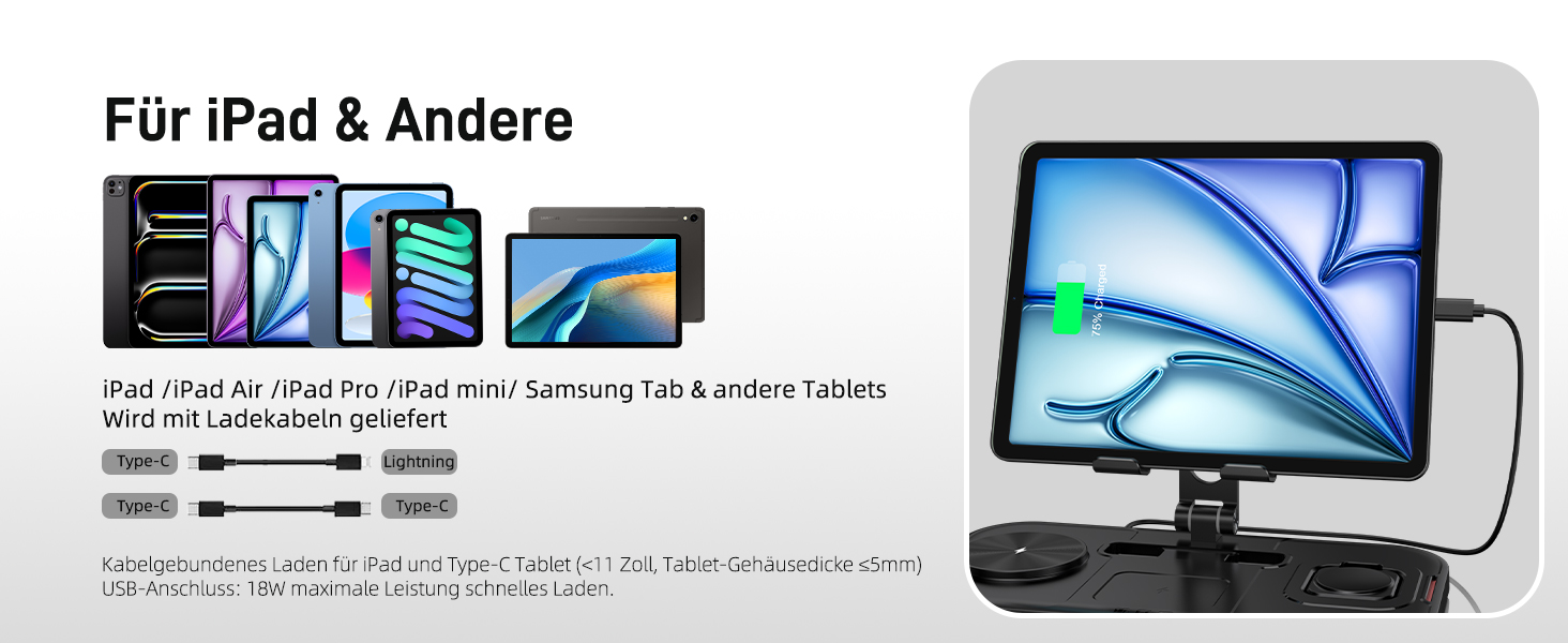 Бездротова зарядка 4-в-1 для Apple iPhone, Apple Watch, AirPods та iPad, з кабелями, чорний