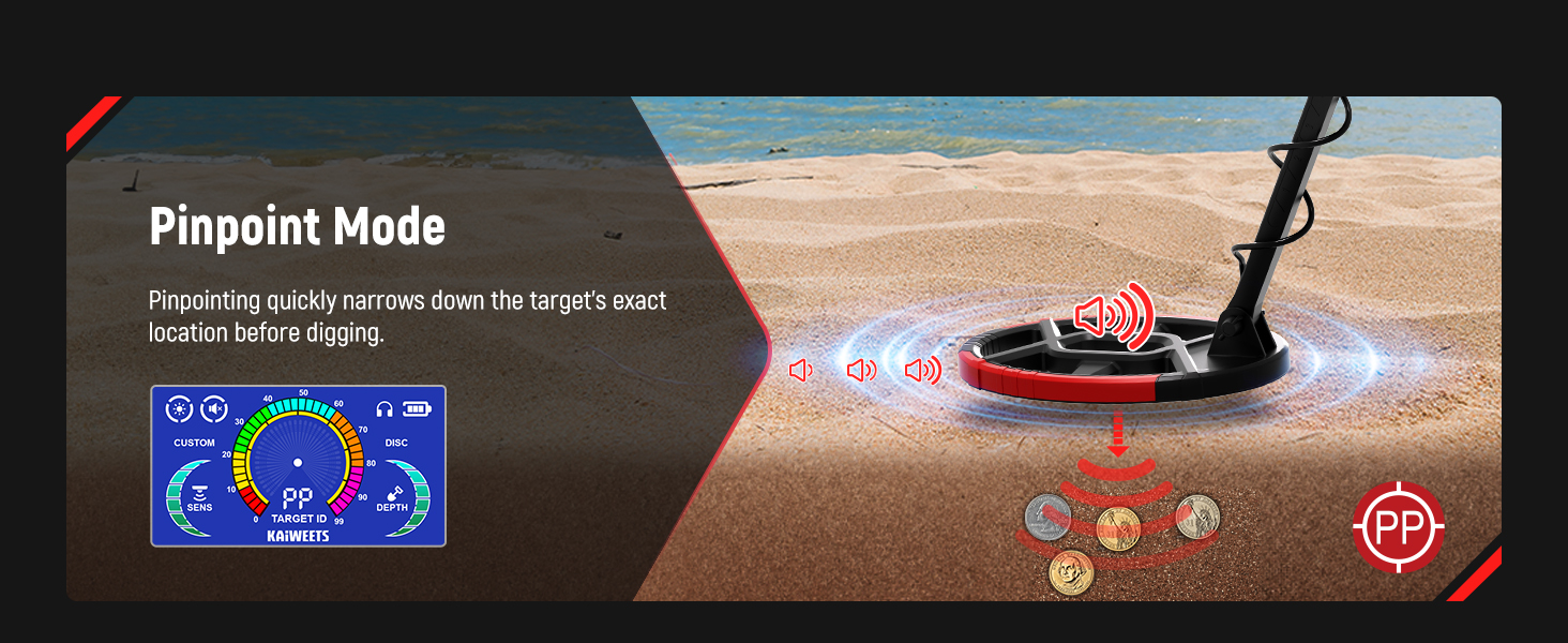 Металодетектор KAIWEETS: Нова модель з кольоровою індикацією, для дорослих та дітей, висока точність, DSP-чип