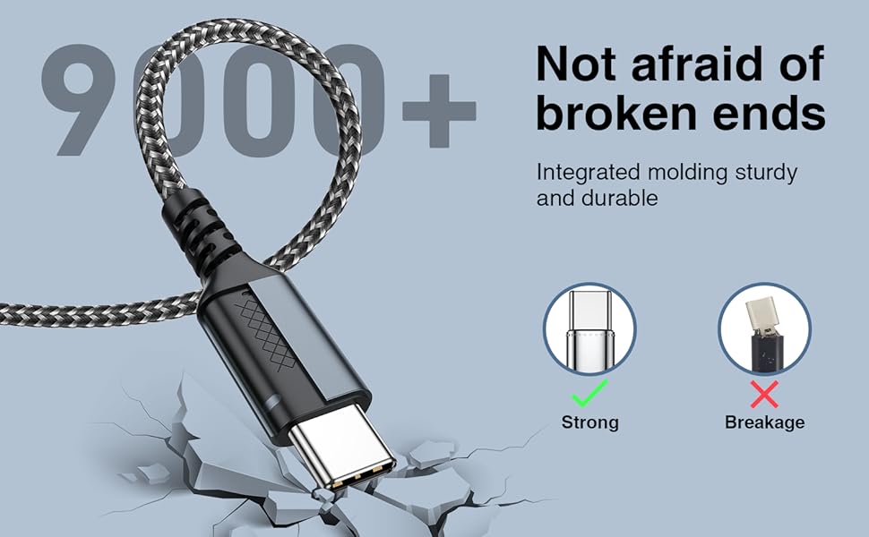 Кабель USB-C [3 шт, 2 м] для Samsung Galaxy: швидка зарядка, 2 м + 2 м + 2 м