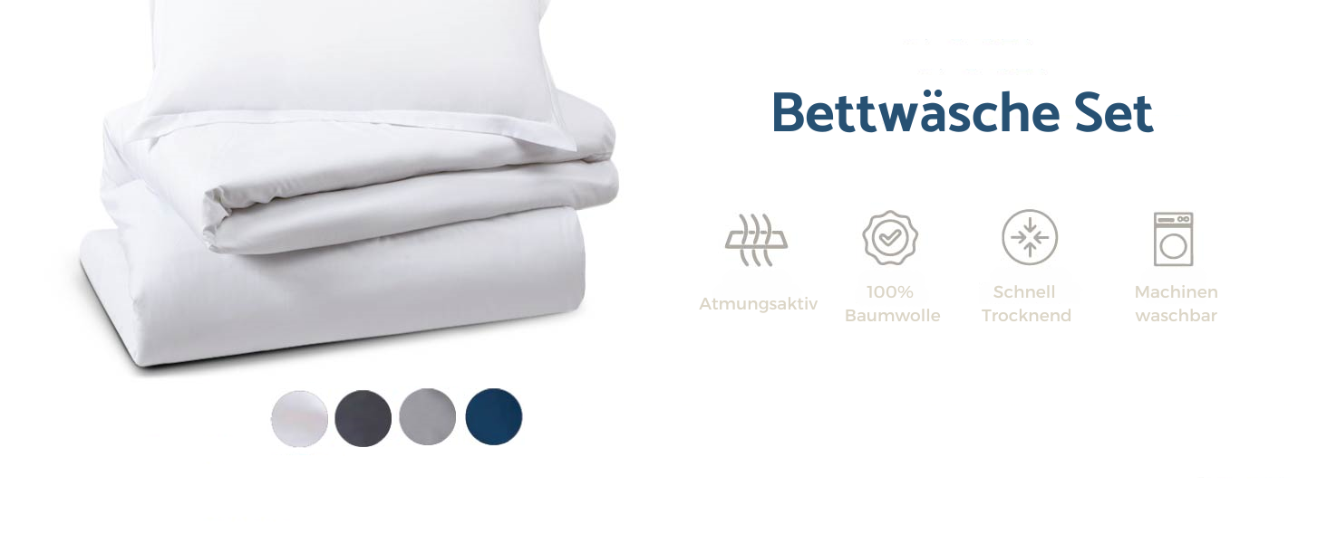 Комплект постільної білизни Sleeptime 100% бавовна 240x220 см, біло-сірий, м'який та не потребує прасування, з кнопками, двосторонній, 2 наволочки 60x70 см