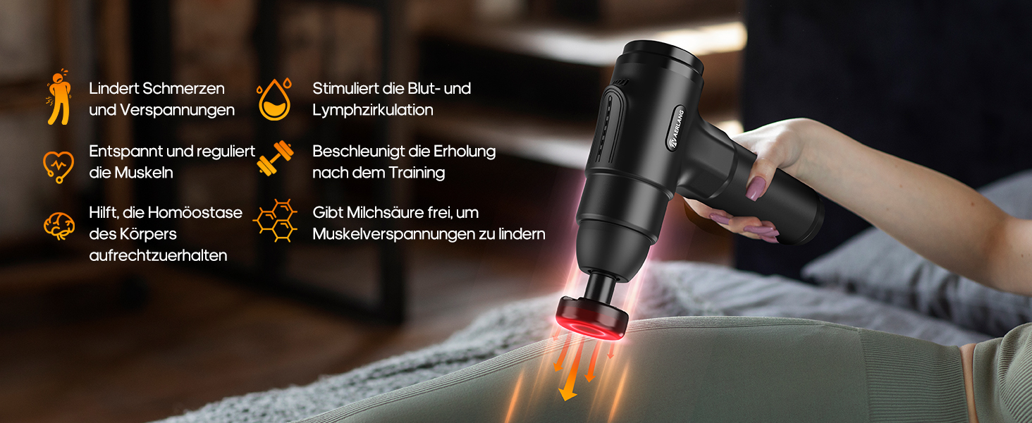 AERLANG Massage Gun with Heat - Muscle Massager with LED Display & 7 Interchangeable Heads - 20 Adjustable Levels