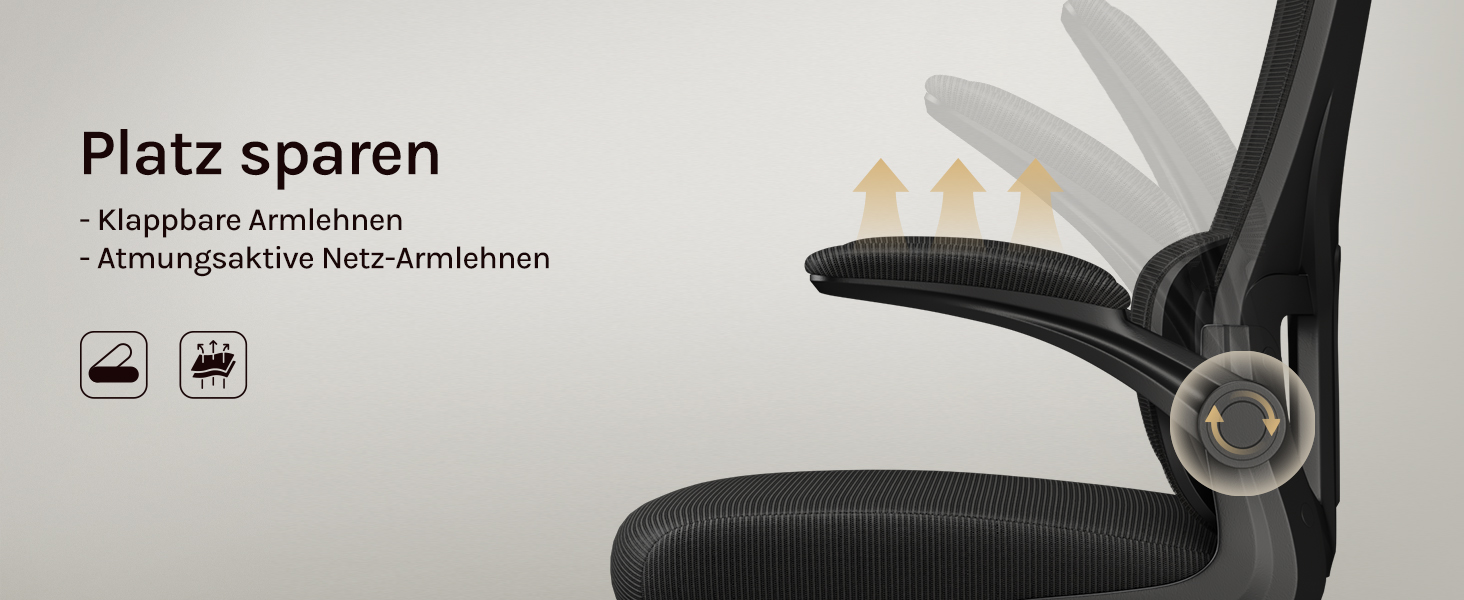 Офісний стіл Woltu: ергономічний крісло з регульованою підголівником, обертовими підлокітниками та підтримкою попереку. Крісло для офісу, витримує до 150 кг, чорний