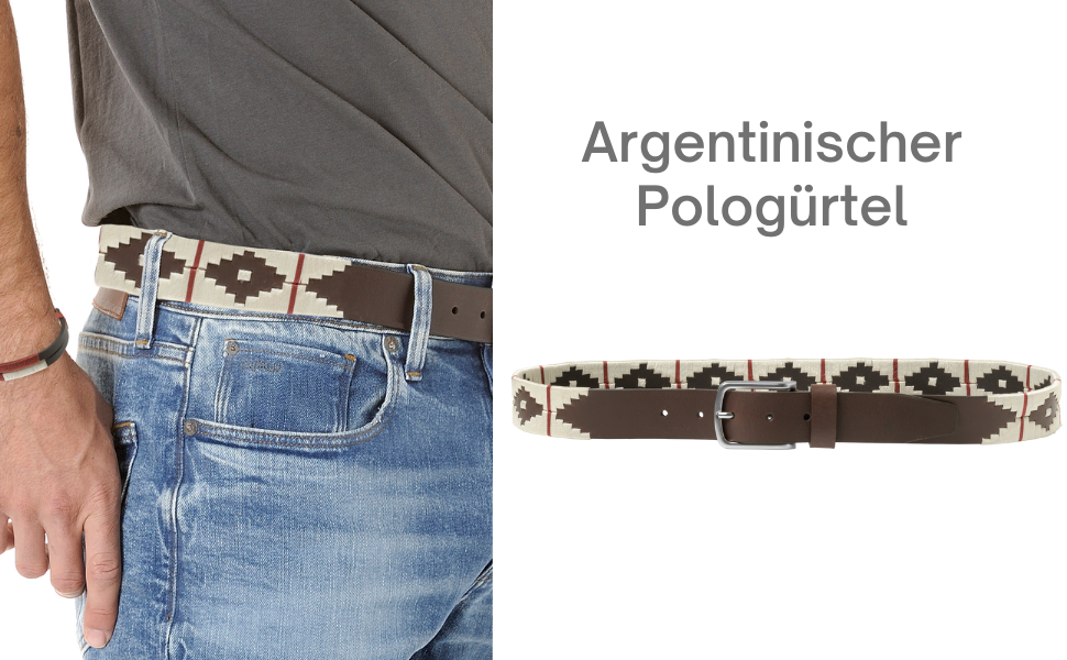 Чоловічий/жіночий шкіряний ремінь з шнуром та браслетом. Аргентинський шкіряний ремінь ручної роботи (бежево-червоний, 110 см)