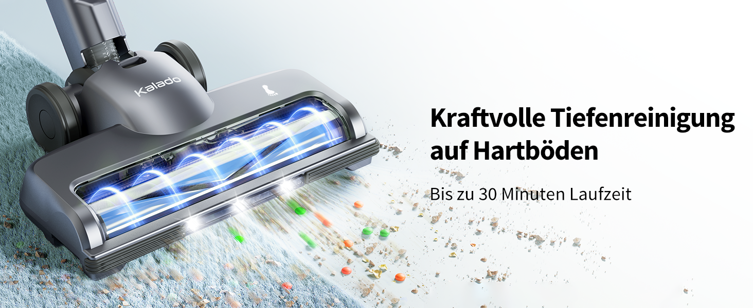 Kalado KCV500 Бездротовий акумуляторний пилосос, 23kPa потужність всмоктування, ультралегкий, 6-в-1, час роботи 35 хв, для тварин, килимів, твердих підлог