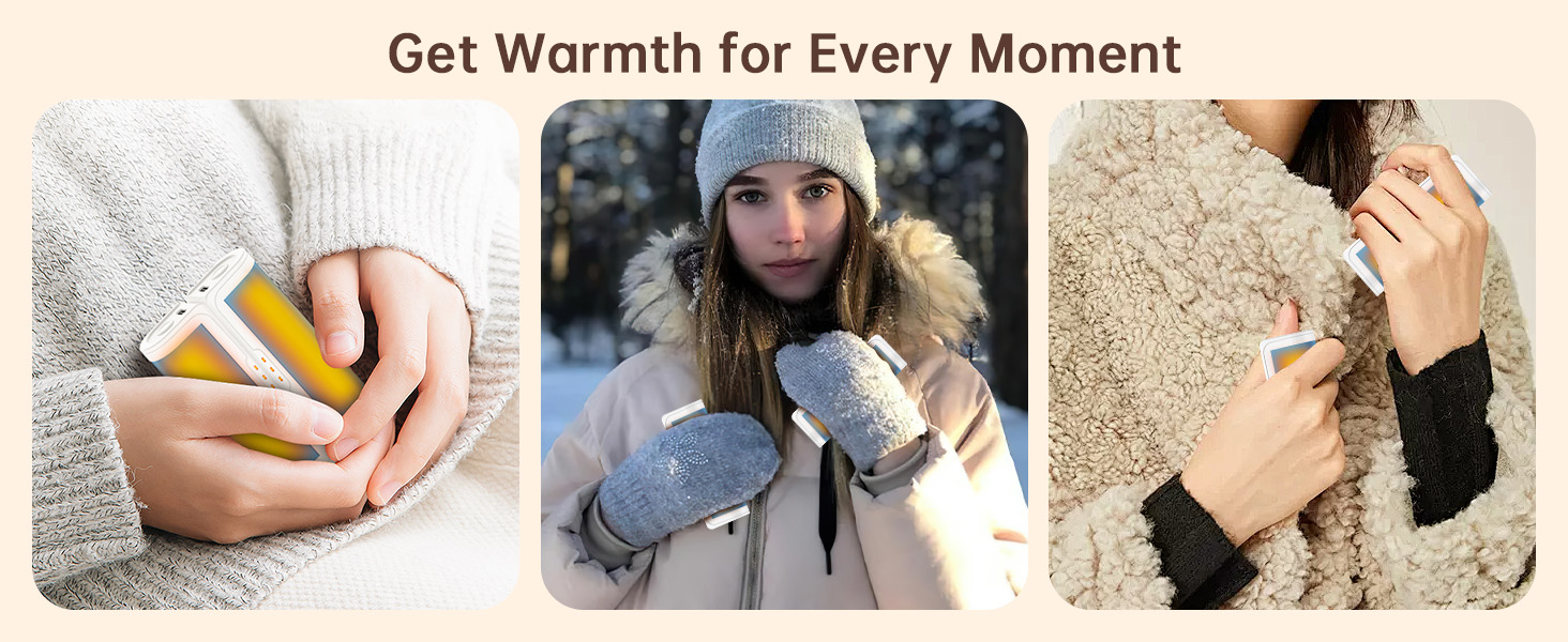 Jonwall Електричні грілки для рук, перезаряджаються, 2 шт. у наборі, USB, 3 рівні нагріву, для кемпінгу, гольфу, подарунок (блакитні)