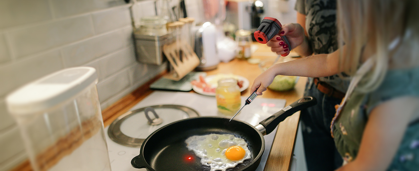 Інфрачервоний термометр Wintact -50℃ - 590℃, цифровий, безконтактний, для кухні та піци, WT320