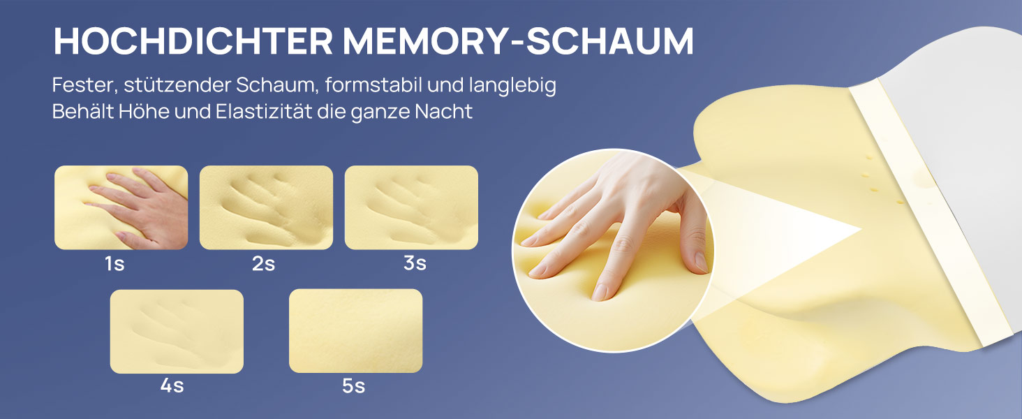 Подушка ортопедична Mulisoft Memory Foam для сну на боку та спині, сіра, розмір M
