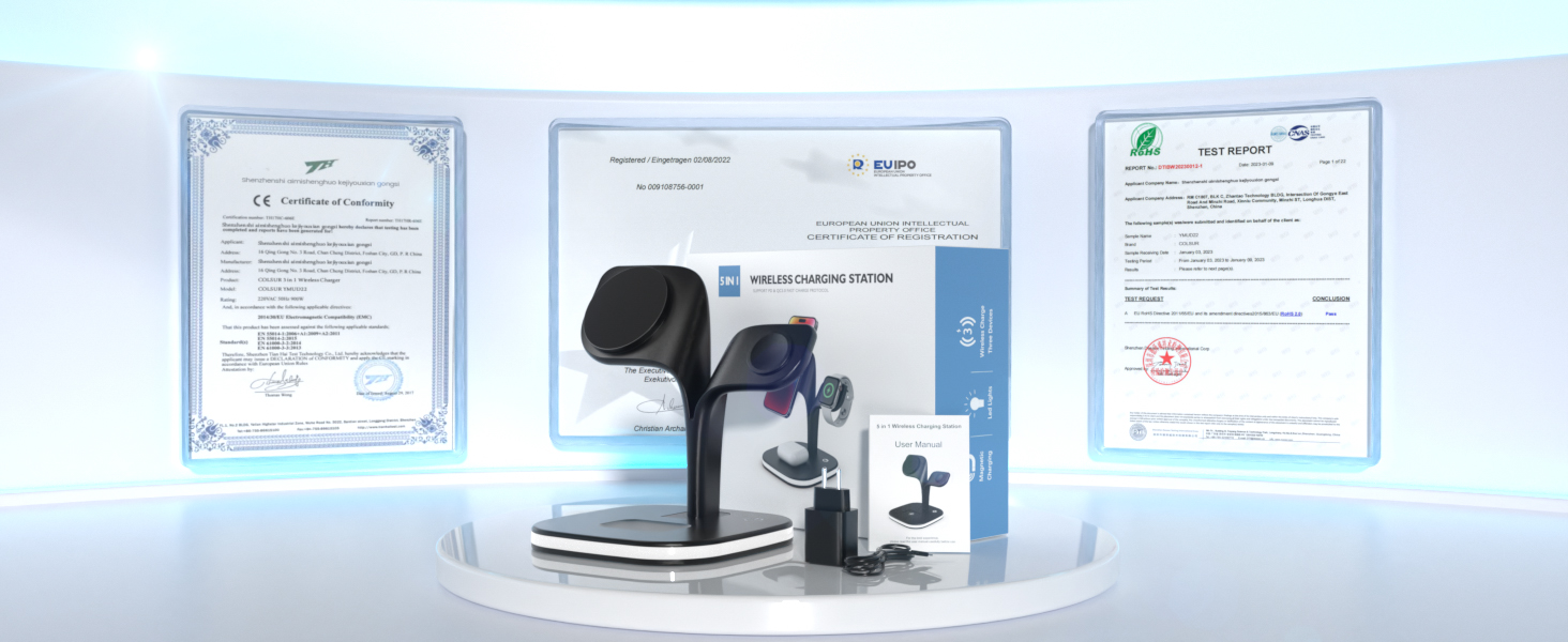 Magsafe Зарядний пристрій 5-в-1 COLSUR для iPhone 17/16/15/14/13/12 Pro Max, Apple Watch 10/9/8/7/6/5/4/SE/2/Ultra, AirPods 4/3/2/Pro - Чорний