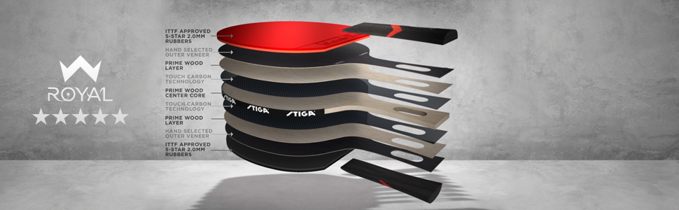 Стіга Роял Карбон – професійний стіл-тенісний ракетковий спортивний інвентар для настільного тенісу, ITTF-сертифікований, карбонова технологія, максимальна швидкість, потужність та контроль