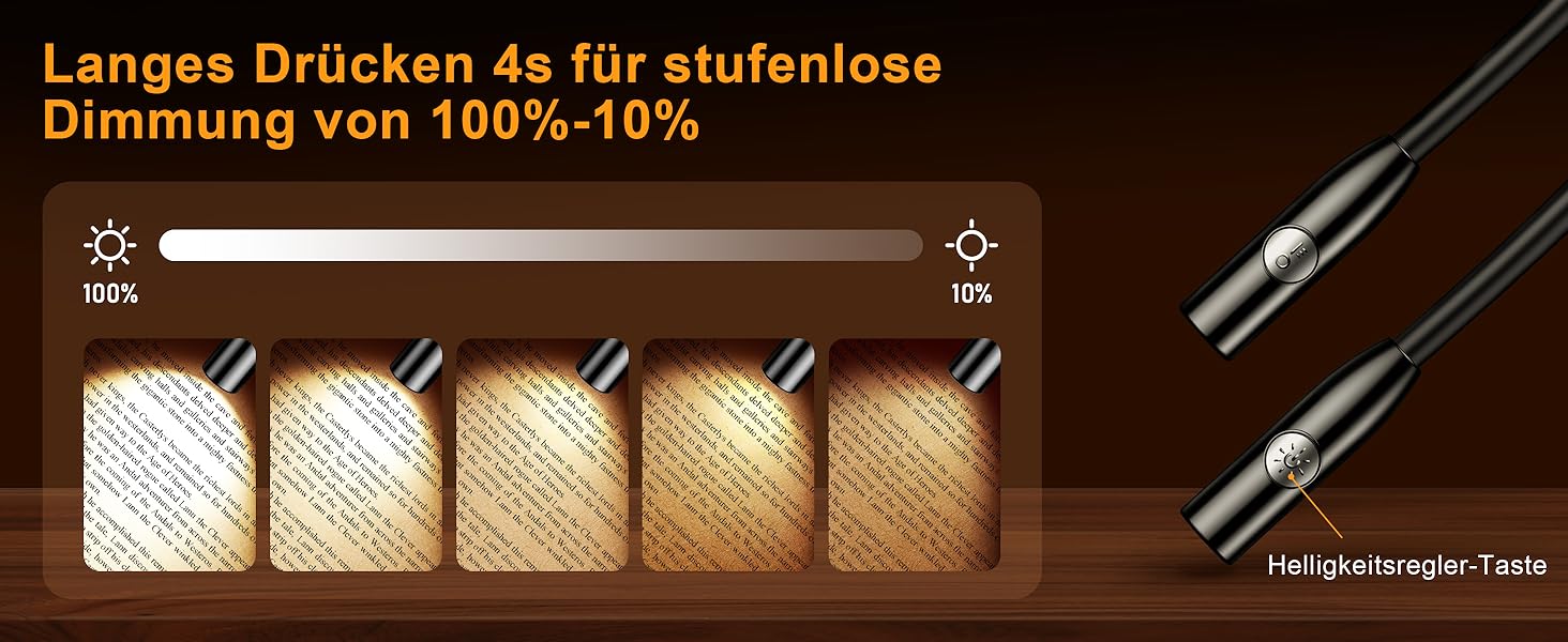 Ліхтар на шию Gritin для читання, ліхтар на ліжко з регулюванням яскравості та 3 режимами освітлення, LED лампа для книг 80 годин, гнучкий, чорний