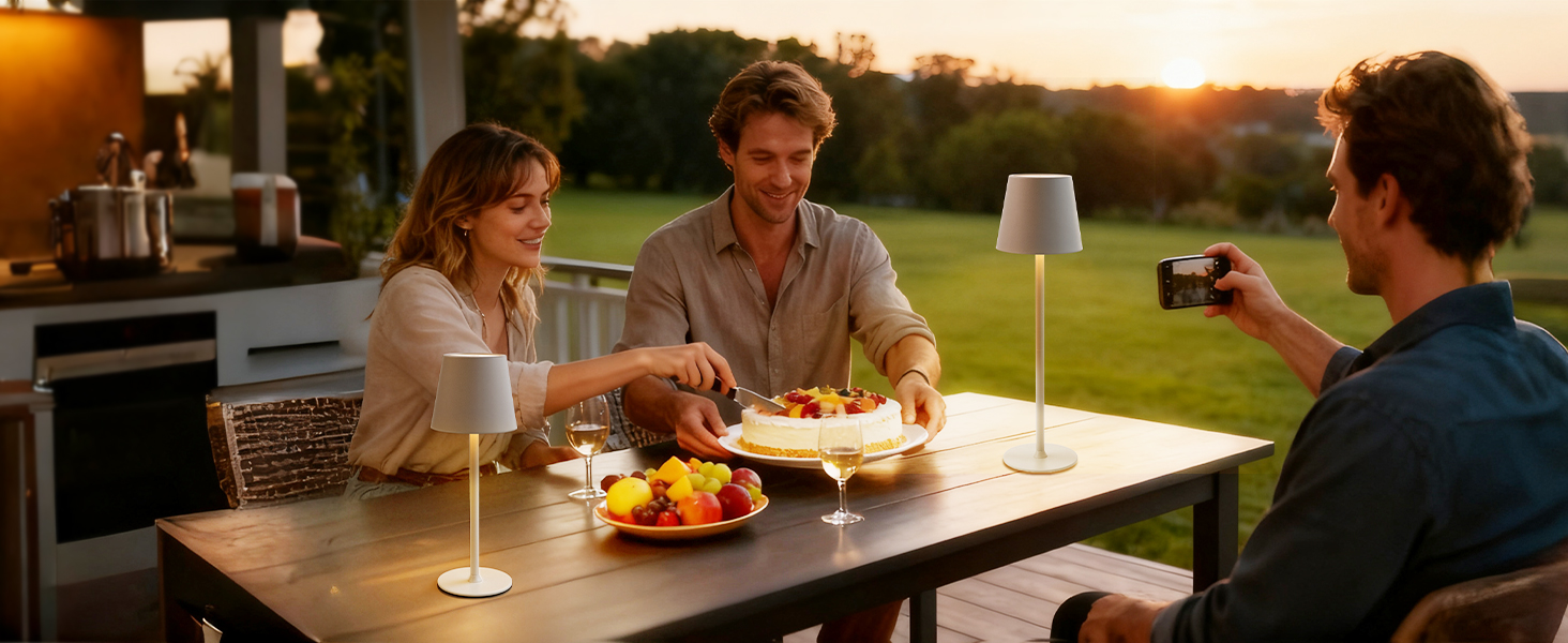 Настільна лампа бездротова акумуляторна Metalux Beige: світлодіодна, диммована, сенсорна, водонепроникна для дому та кемпінгу