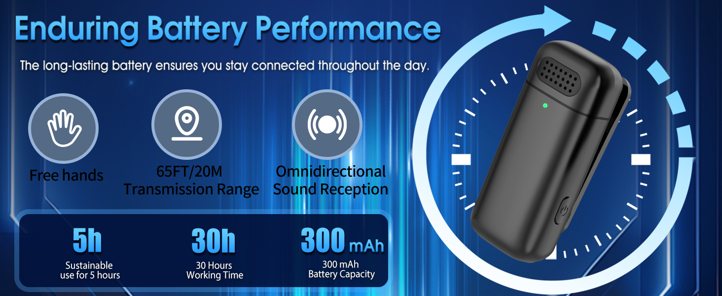 Бездротове мікрофон з кейсом для зарядки iPhone, iPad, Android, USB-C. Лавалерний мікрофон з шумозаглушенням для запису, YouTube, Facebook, TikTok, Vlog, Livestream, Plug and Play