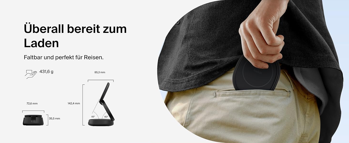 Бездротова зарядна станція 2-в-1 Belkin BoostCharge Qi2 15W MagSafe для iPhone 17, AirPods, Pixel, з блоком живлення 30W, чорна