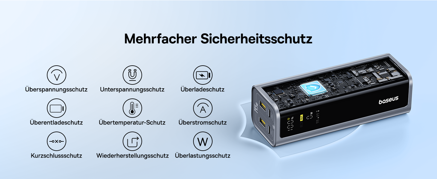 Power Bank Baseus EnerGeek 145W 20800mAh з 2x USB-C PD 3.0 (100W) та Digital Display для Ноутбуків, MacBook, iPhone, Samsung, SteamDeck