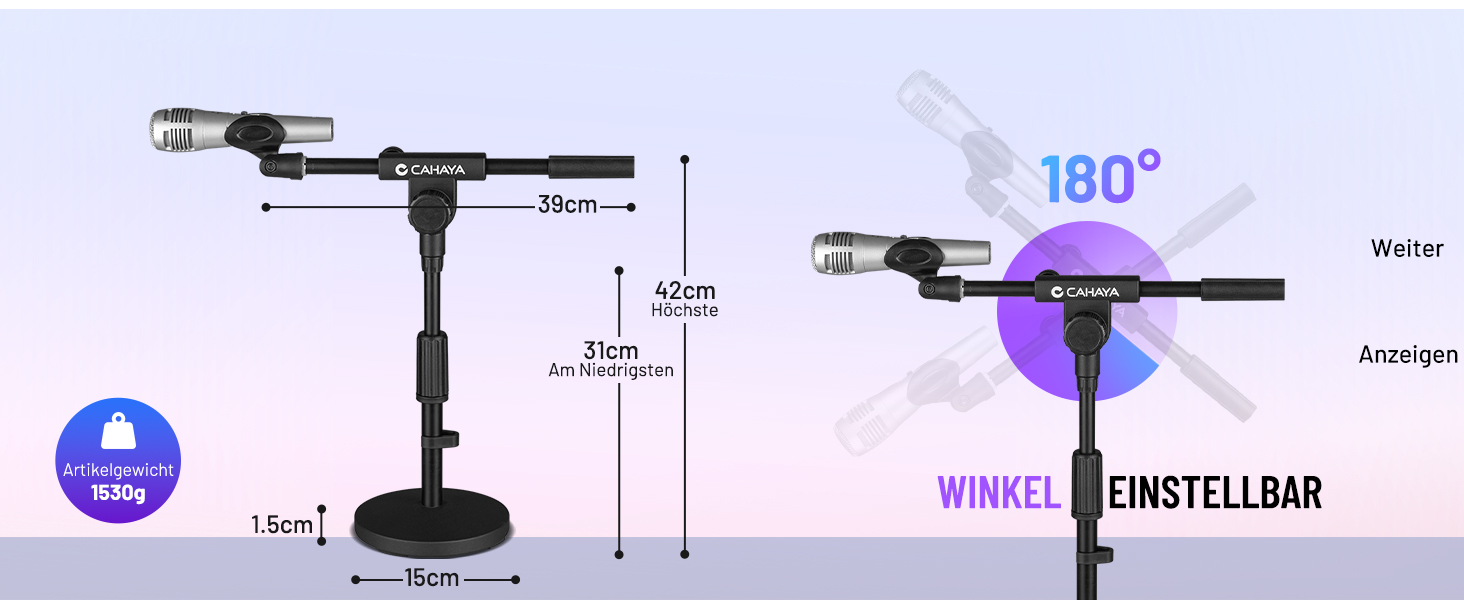 Підставка для мікрофона CAHAYA CY0360: регульована, 180° обертання, для конференцій, ігор та стрімінгу