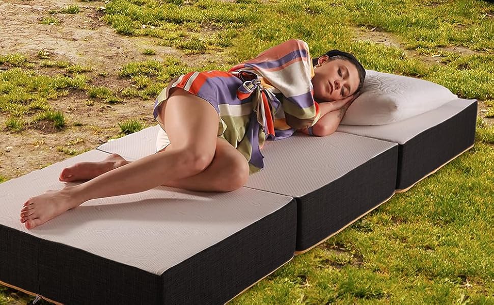 Складаний футон Comfy Line 70x200 см – ортопедичний матрац для кемпінгу, подорожей та гостей, пінополіуретанова підлога, розкладний матрац