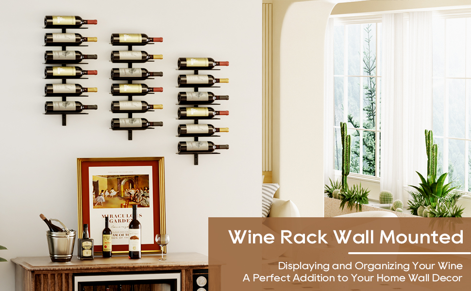 Настінна вітрина для вина MOREE – 18 пляшок, металева, для зберігання вина, коньяку, шампанського