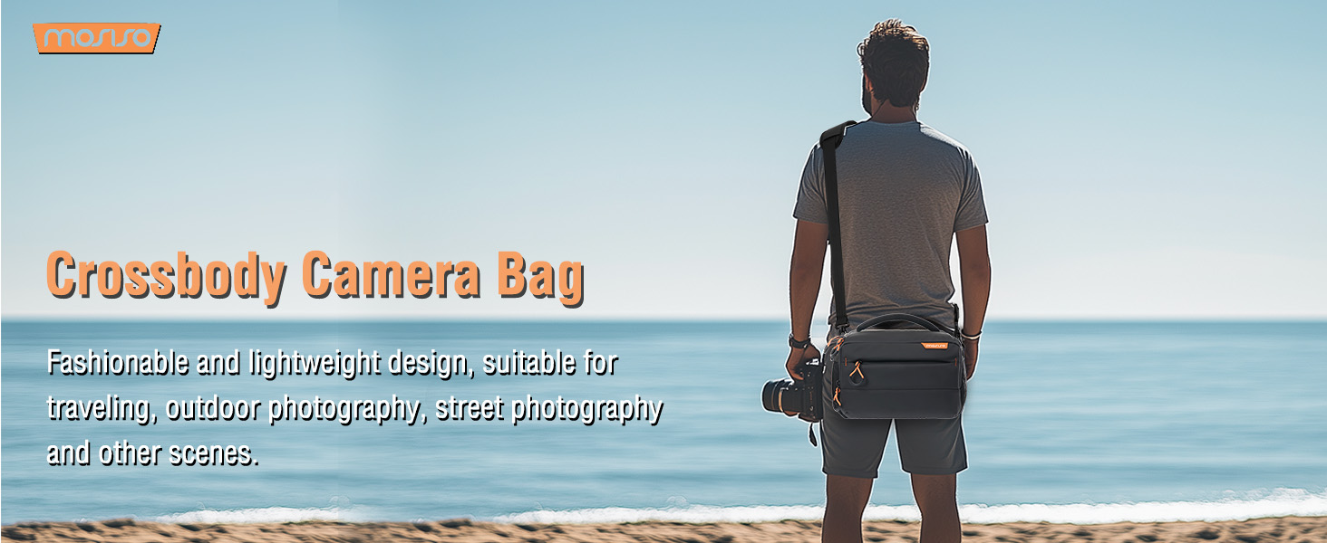 MOSISO Сумка для камери фотографа, водонепроникна сумка через плече для DSLR/SLR/беззеркальних камер Canon/Nikon/Sony, чорна