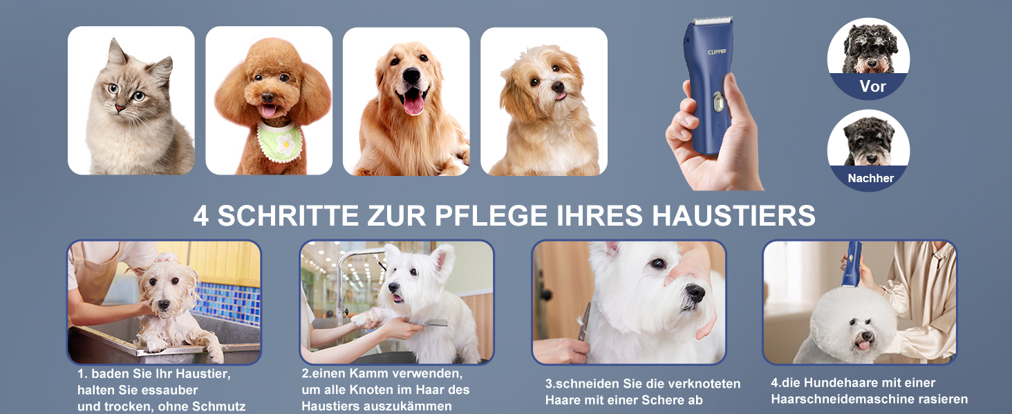 Професійна машинка для стрижки собак з густим хутром, бездротовий набір для грумінгу котів та собак, акумуляторна машинка для стрижки собак, котів, кроликів, блакитна