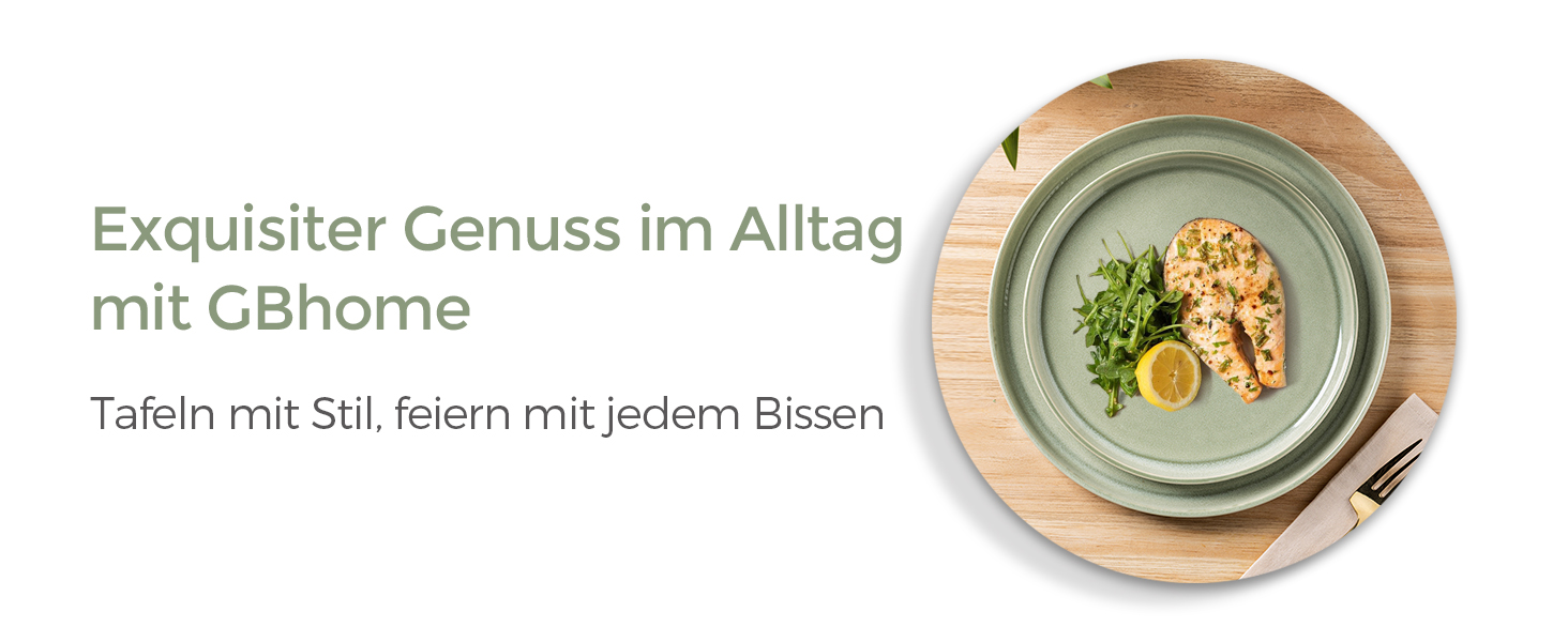 Набір посуду GBhome з каменю, 24 елементи, ручна робота, для 6 осіб, стійкий до миття в посудомийній машині та мікрохвильовій печі