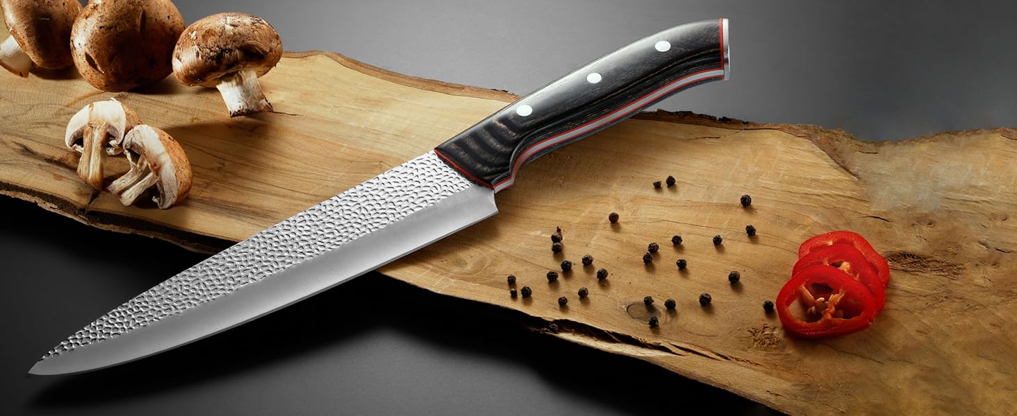 Ніж кухарський Pirge 21 см з нержавіючої сталі DIN 1.4116, Full Tang, ручка з композитного дерева, 56 HRC