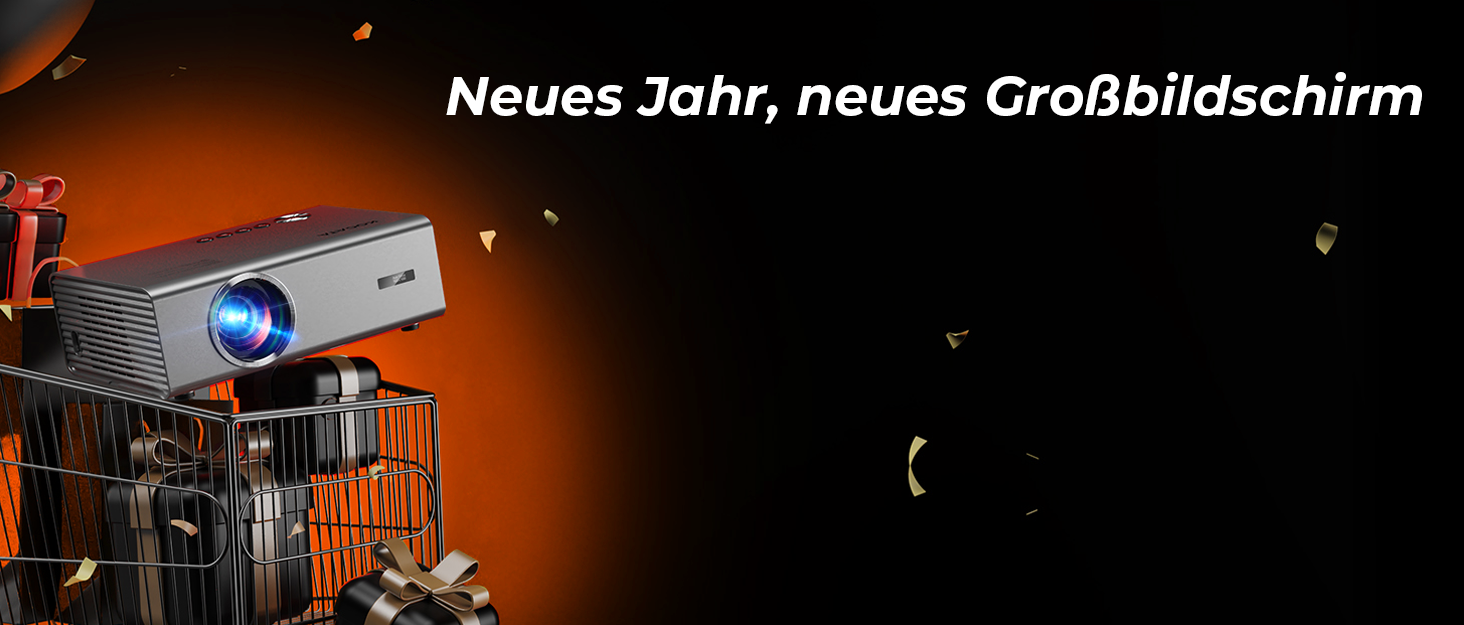 4K Smart проєктор KOGATA з авто-фокусом, WiFi 6, Bluetooth та підтримкою Netflix | Домашній кінотеатр для саду та стрімінгу | Сірий