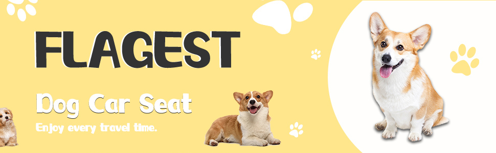 Автомобільний лежак для собак та котів, Oxford, 40x32x24 см, з принтом лапки