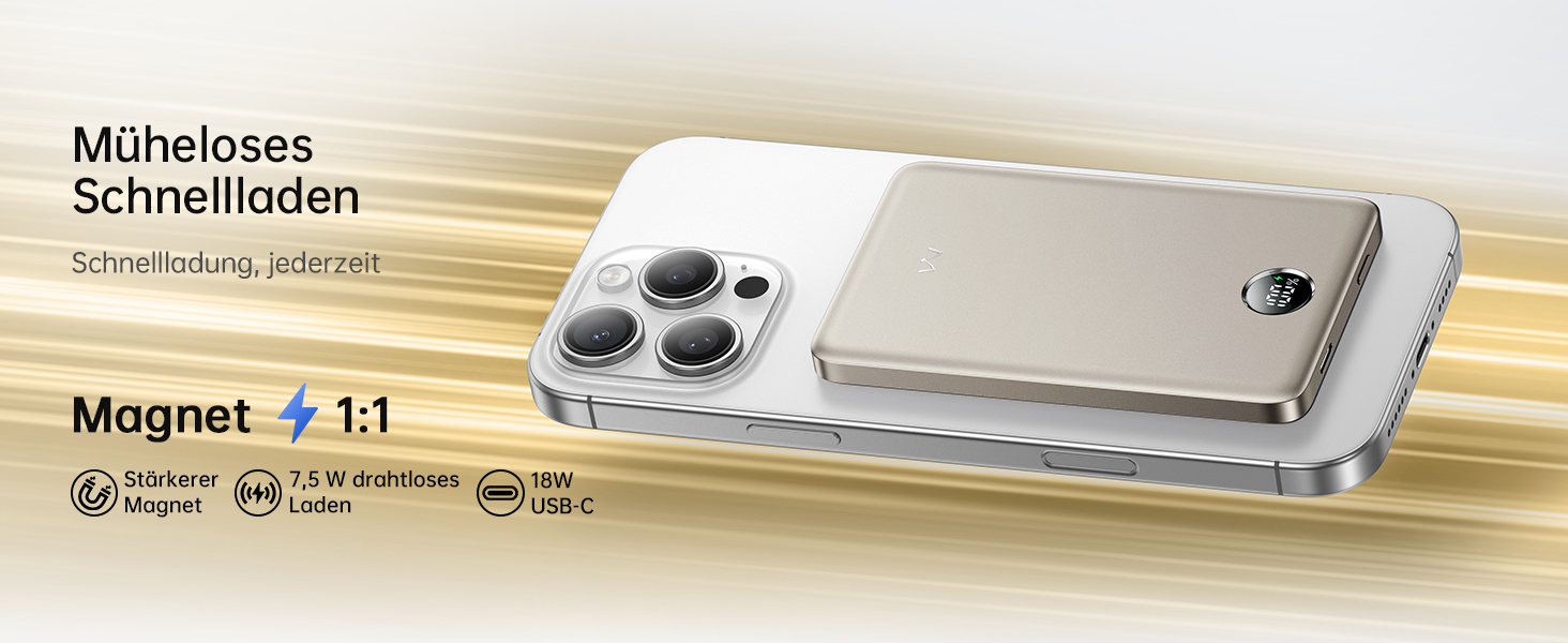 iWALK Powerbank MagSafe 5000mAh з LED-дисплеєм: компактний зарядний акумулятор для iPhone 17/16/15/14/13/12