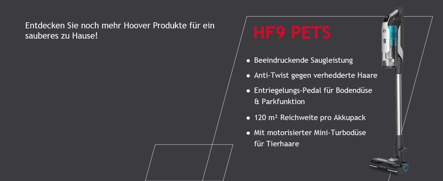 Бездротовий пилосос Hoover HF110H Pet: акумуляторний, без мішка, для дому та тварин, LED-підсвітка, XL-контейнер