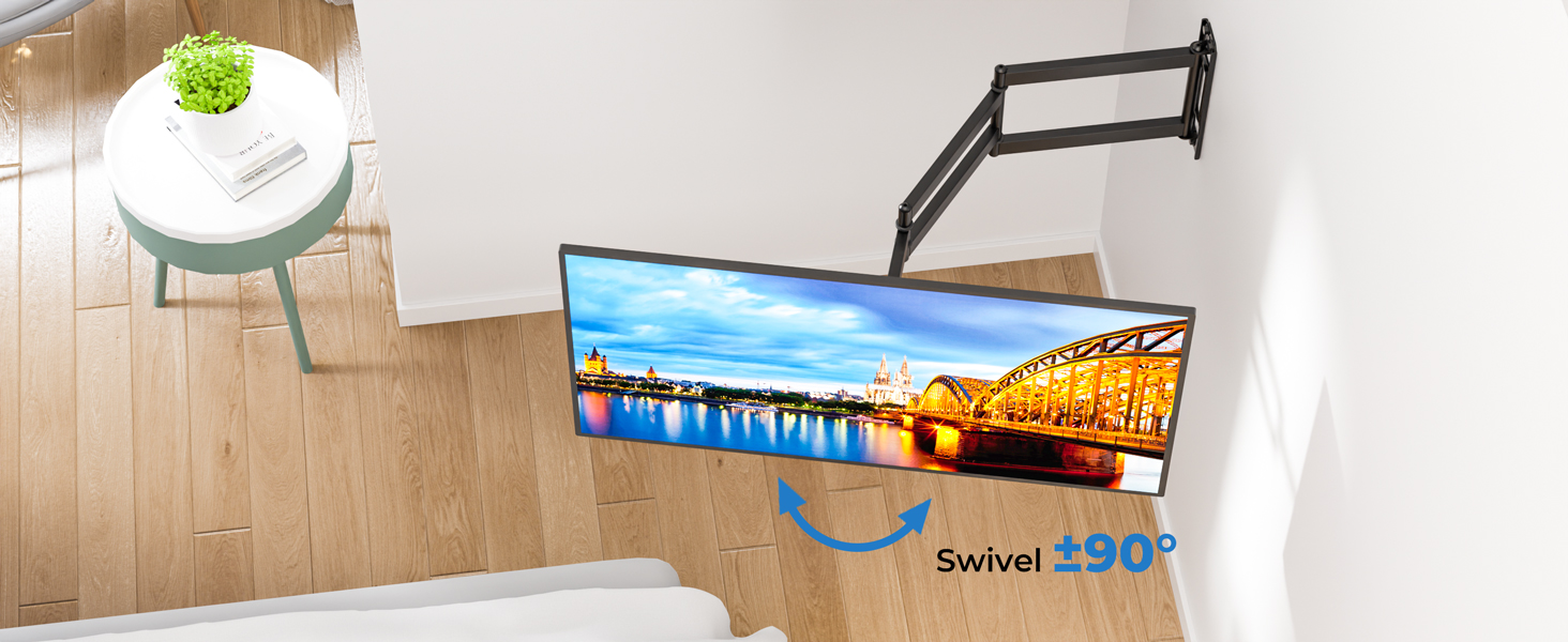 Кронштейн для телевізора BONTEC 950 мм, поворотний, нахильний, для 26-65 дюймів, VESA 400x400, до 35 кг