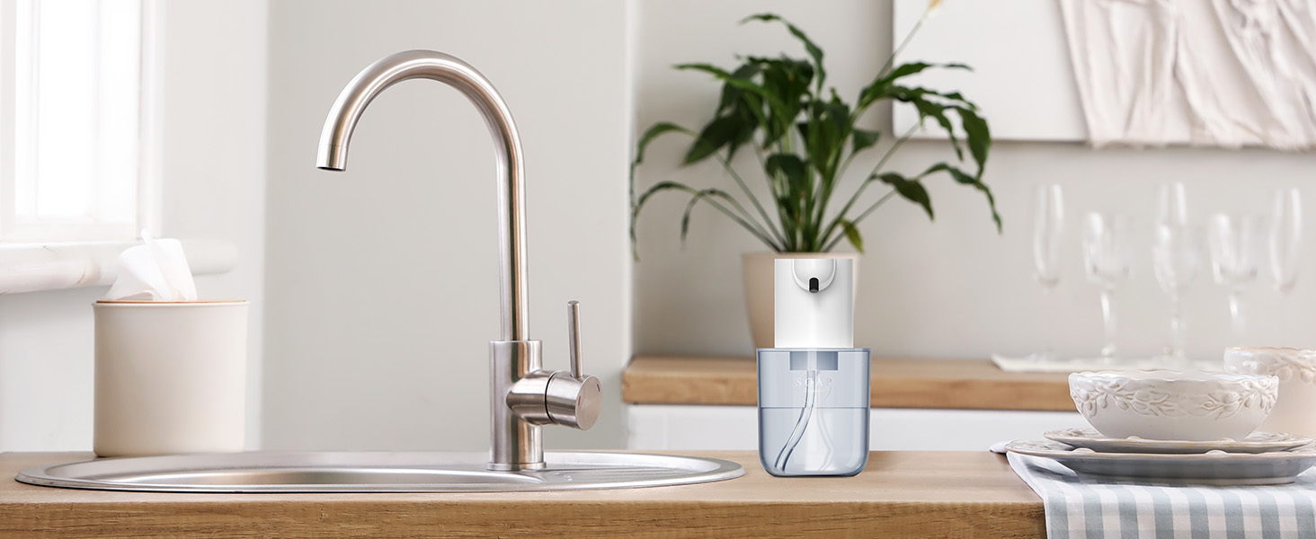 Автоматичний дозатор мила Cuteefun, 400 мл, сенсорний, індикатор заряду, 4 рівня дозування, для ванної/кухні, чорний