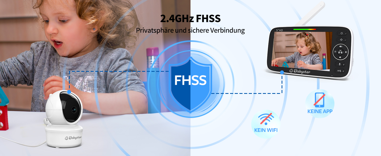 Дитячий відеоняня Babystar з камерою, 5 дюймів, 720P HD, без Wi-Fi, акумулятор 4000 mAh, Vox-функція, датчик температури, нічне бачення, 2-сторонній аудіо