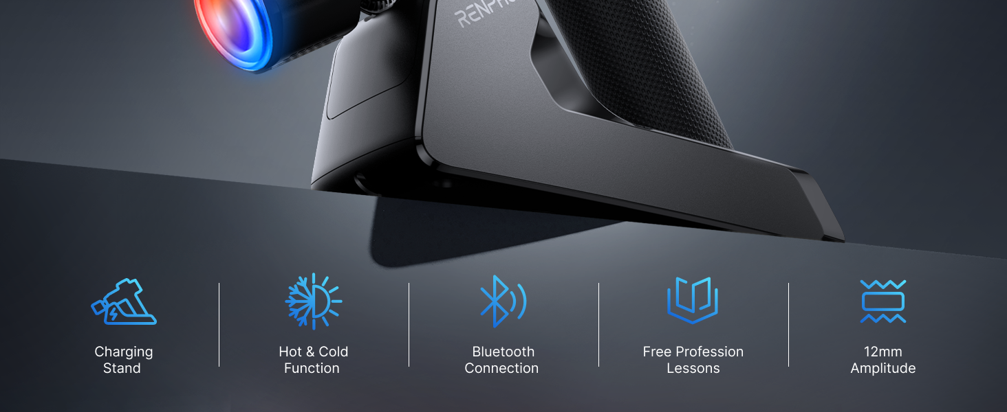Масажер RENPHO Power Deluxe: пістолет для масажу м'язів з акумулятором 2500mAh та USB-C зарядкою (3200 об/хв)