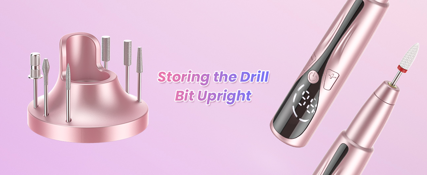 Бездротовий набір для манікюру Nagelfräser з мультифункціональною зарядкою, професійна електрична фрезер для гелевих нігтів, рожево-золотий